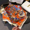 Women's 70cm Leopard Print Silk Scarf - Versatile Square Scarf for Professional and Casual Wear