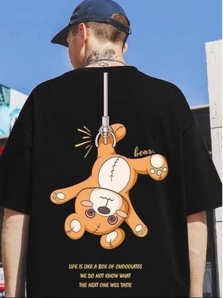 Summer New Casual Loose T-shirt Short Sleeve Men's Loose Fashion Printed T-shirt Men Women Hip Hop Cotton Short Sleeve
