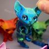 3D-printad siamesisk katt med rörliga leder Fidget-leksak Stresslindring Avslappning Skrivbordsdekoration Barnfigur Leksak för Vuxna Barn Gåva