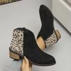 Autumn new plus-size round toe low-heeled thick-heeled boots European and American suede side zipper boots