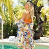 Splicing Oversize Sexy Triangle Women Split Bikini Suit Set Tie Side Gstring Thong Swimsuit Print Solid Color