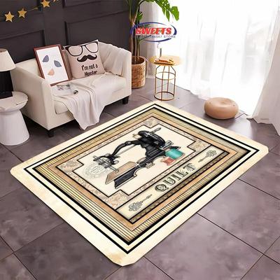 3D HD Printing Vintage Sewing Machine Carpet Multi-Size Optional Living Room Bedroom Office Large Area Mat Machine Washable Rug