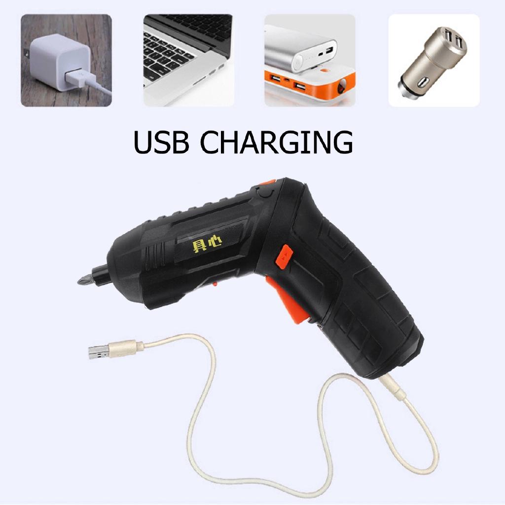 Mini Electric Screwdriver Tools Set Light LED Cordless Drill USB Rechargeable Home Tools 3.6V 47pcs/10pcs