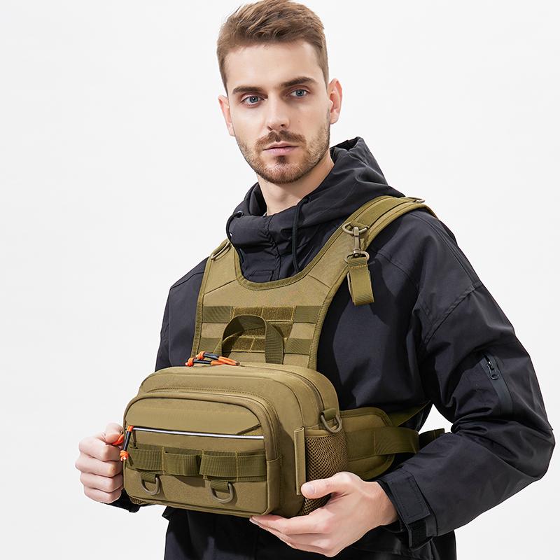 Multifunctional Outdoor Sports Chest Bag Large Capacity New Tactical Chest Bag Camouflage Sports Men's Vest Backpack