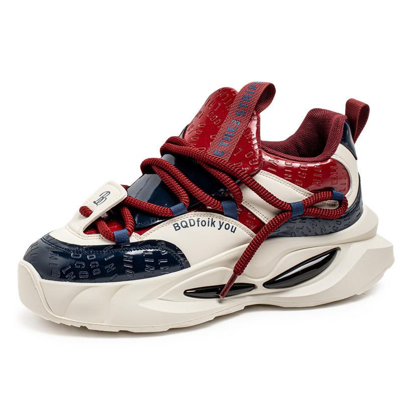 Four Seasons Leather Thick-soled Dad Shoes Low-top Outdoor Sports Tooling Shoes Niche Models