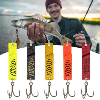 5 Pezzi Esche Artificiali con Amo Triplo Colori Vivaci Design Compatto Spinner Portatili Cucchiaini da Pesca Attrezzatura da Pesca