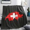 1PC Switzerland National Football Team Patterned Flannel Blanket Suitable For All Seasons for Home Decor Warmth and Comfort Gifts Holiday Present