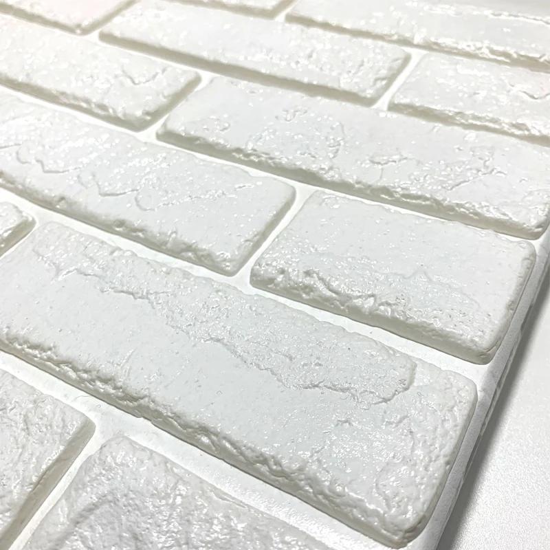 10/25pcs 3D Foam Wall Stickers Waterproof Self Adhesive Wallpaper Sticky Panels for Bedroom Living Decor Room Kitchen Bathroom D