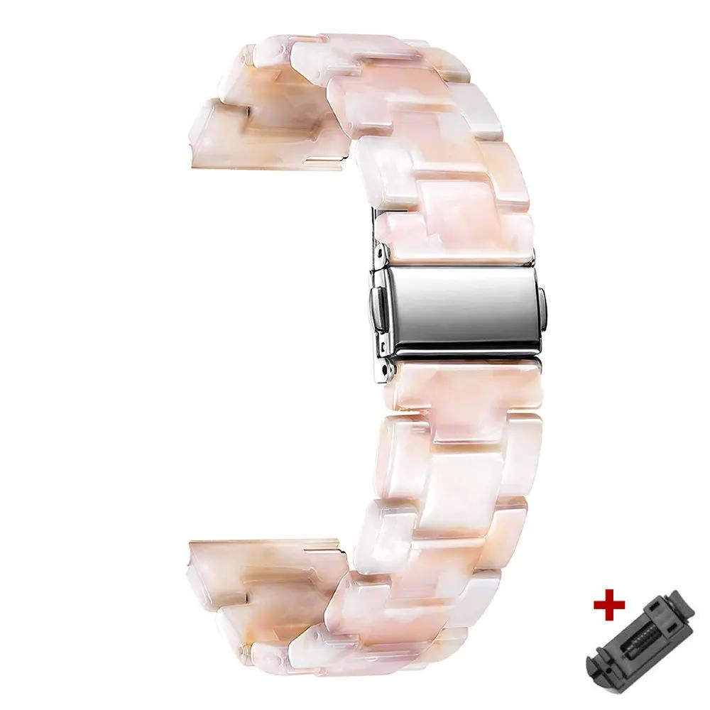 Resin Transparent Band For Huawei Watch GT5/4 GT3/5pro 46mm For Samsung Galaxy Watch 6 3 45mm Gear S3 Lady Strap for Seiko 22mm