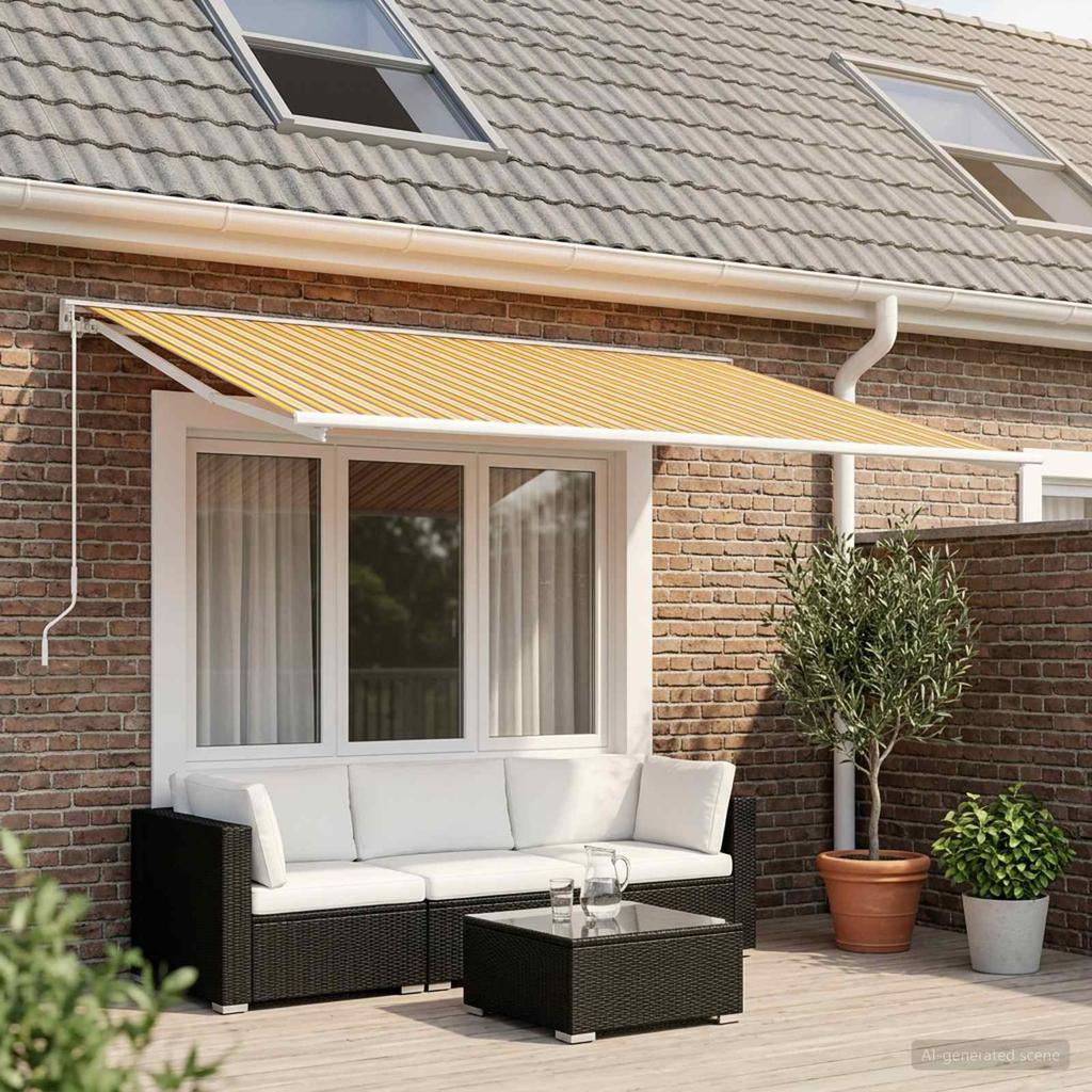 Awning Replacement Fabric Orange and Black 500 x 350 cm Polyester