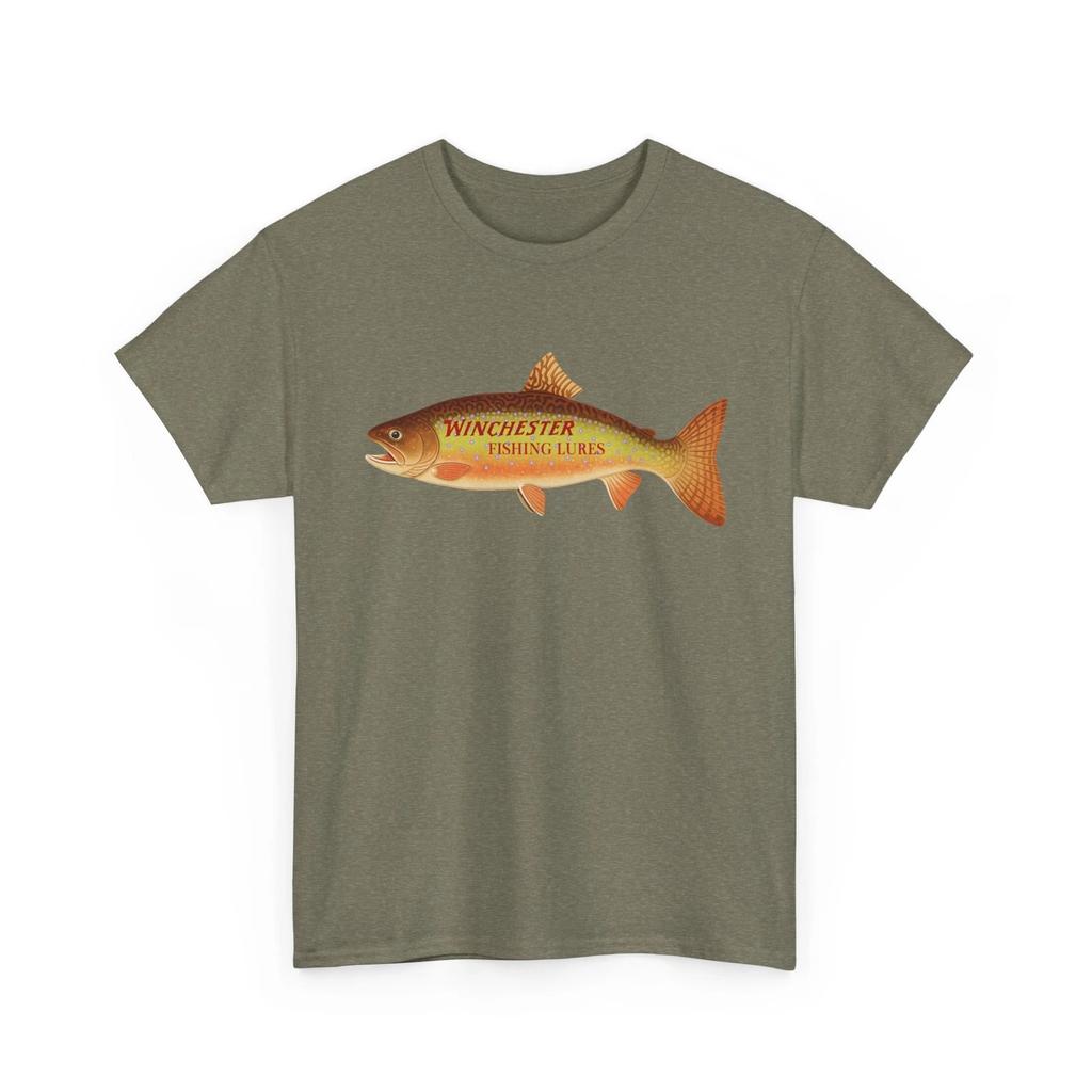 Winchester Fishing Lures Retro T-shirt Vintage Tackle Trout Fisherman Tee