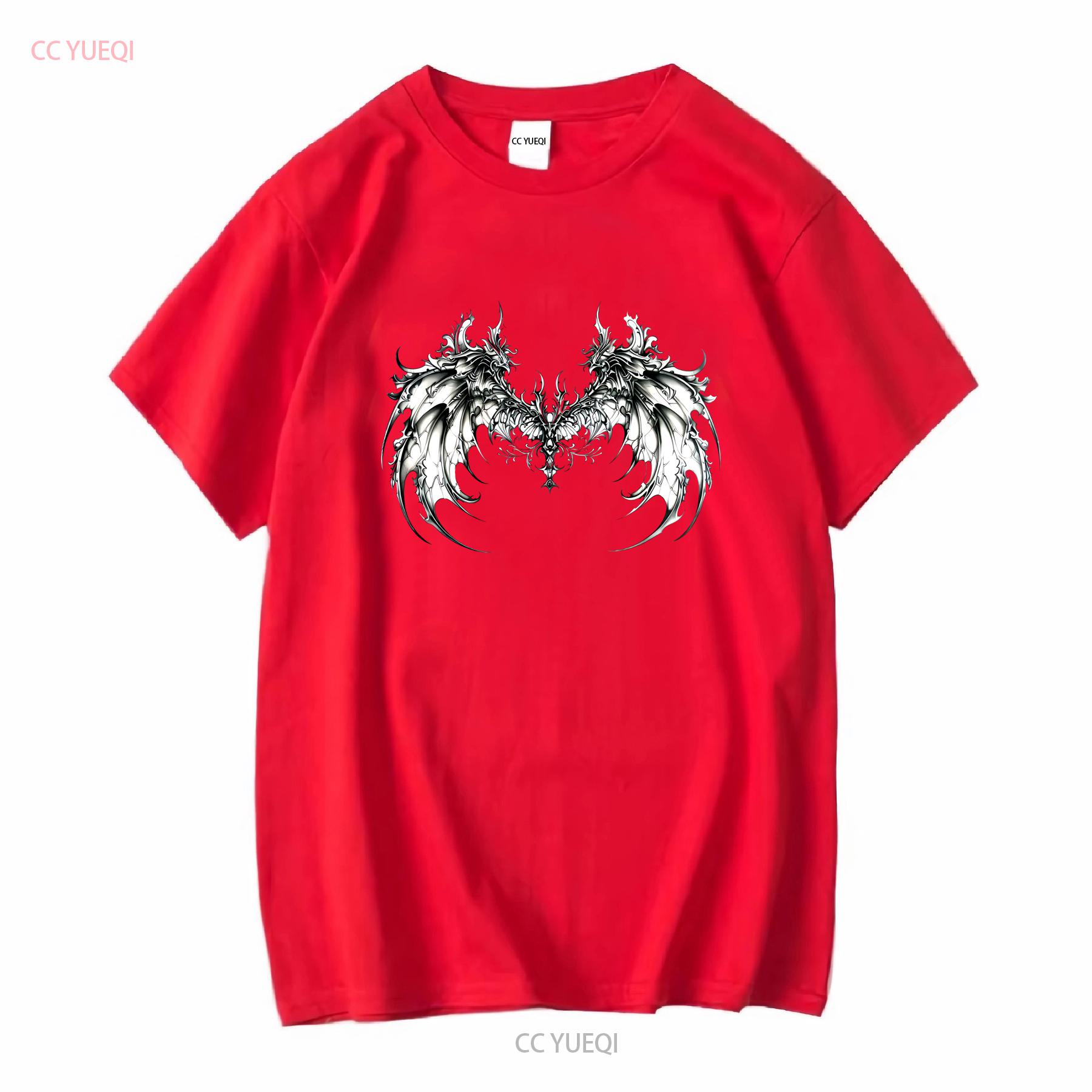 Cyber Sigil Angel Wings T Shirt Gothic Clothes Sigilism Goth Agel Y2K Grunge Trad Whimsigoth long or short sleeves vintage S
