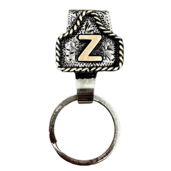 Vintage Letter Keychain Western Cowboy Style A to Z 26 Capital Letters Key Ring Metal Alphabet Key Holder Belt Bag Hanging Decoration Pendant