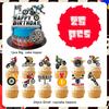 Topper per Torta di Motocicletta, 24 Pezzi Toppers per Cupcake Moto da Cross + 1 Pezzo Topper per Torta Moto da Cross Decorazioni per Torta di Compleanno Forniture per Feste di Compleanno