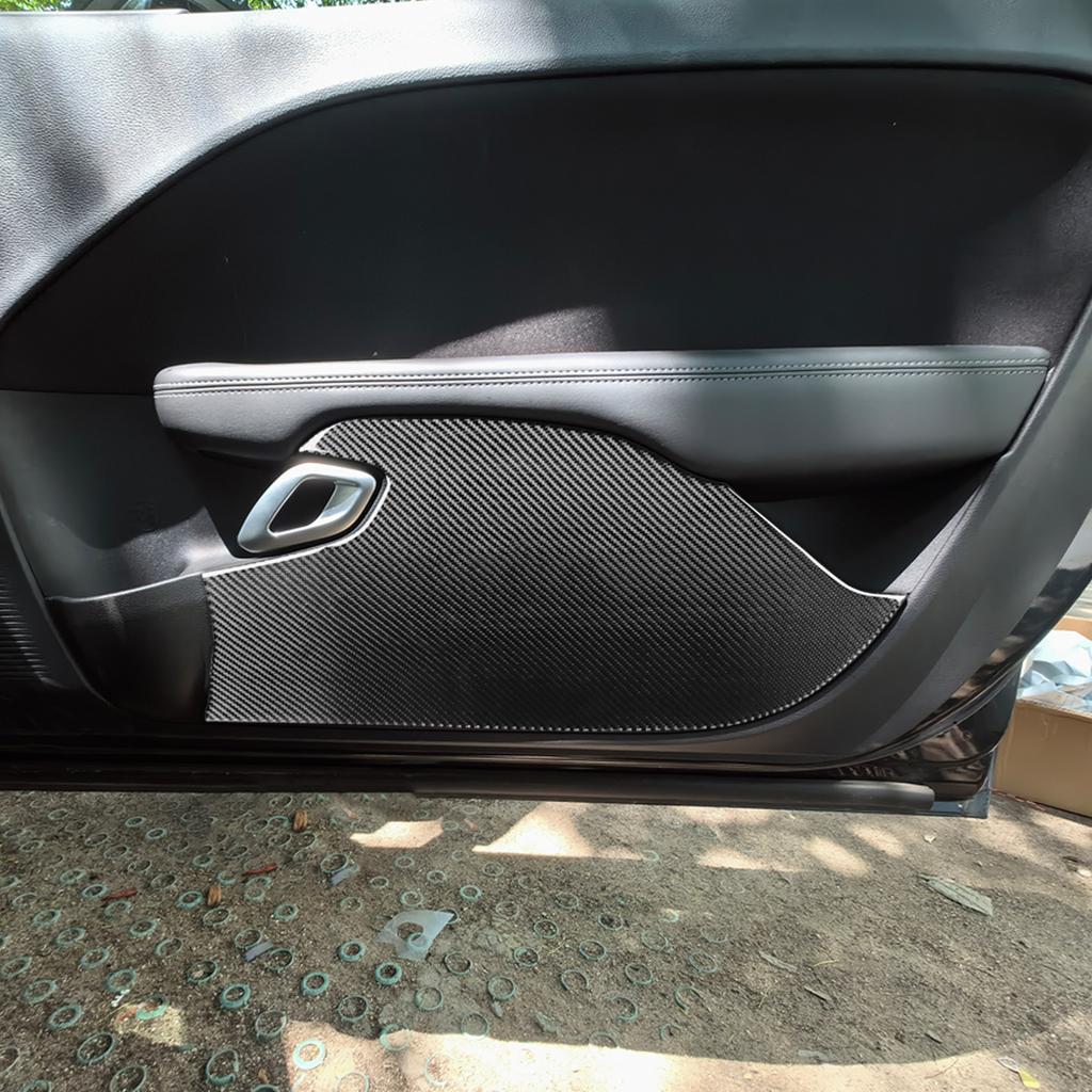 For Dodge Challenger SRT SXT 2015-2025 Carbon Fiber Door Anti-kick Protective Panel Car Accessories Interior Decorative Sticker E9