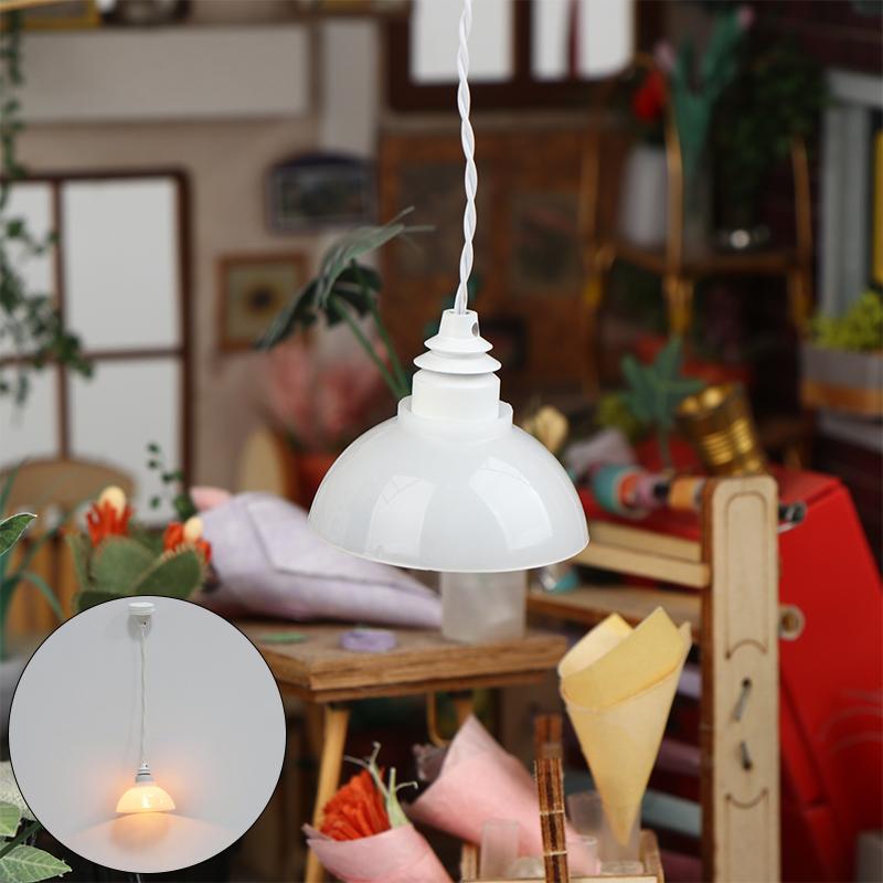 1/12 Dollhouse Simulation LED Chandelier Model Dollhouse Miniature Furniture Decoration Doll House Home Accessories