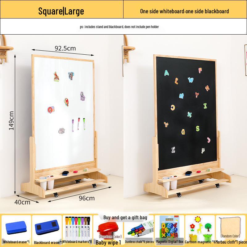 

Магнитная двусторонняя детская доска для рисования: Массив дерева, Подвижный и Образовательный With Wheels