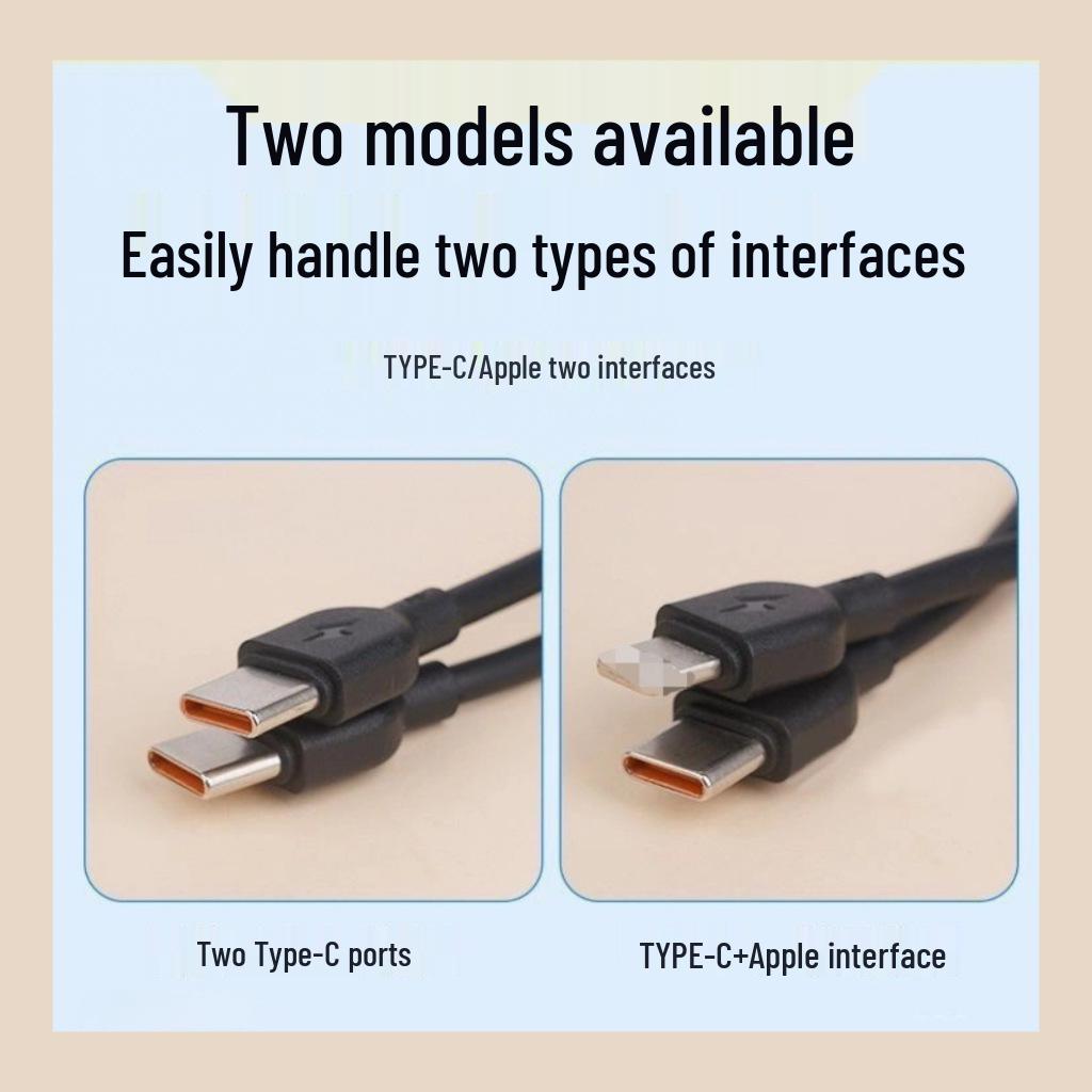 Швидкісний кабель для передачі даних, сумісний з Apple: Подвійний USB-C та брелок Power Bank Lanyard