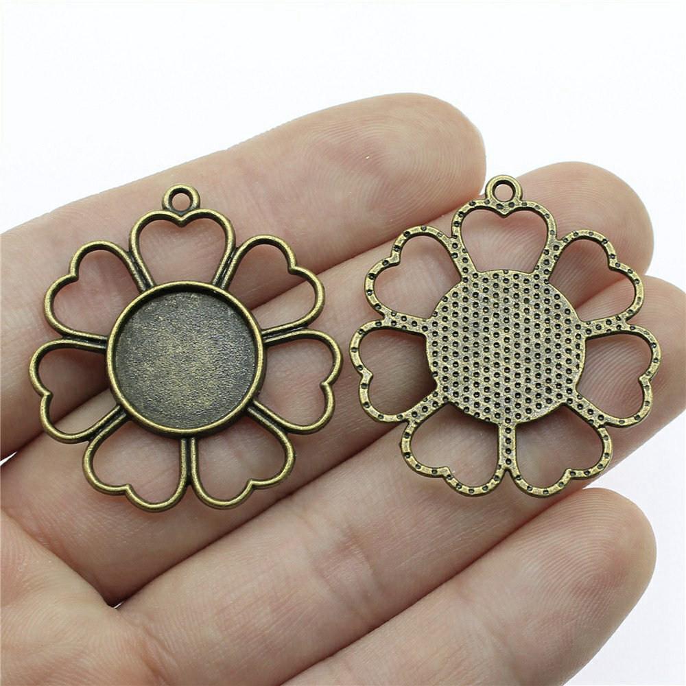 Fit Round 16mm Glass Cabochon Base Setting Tray Accessories Parts Men's Jewellery Bulk Original Cheapest Items