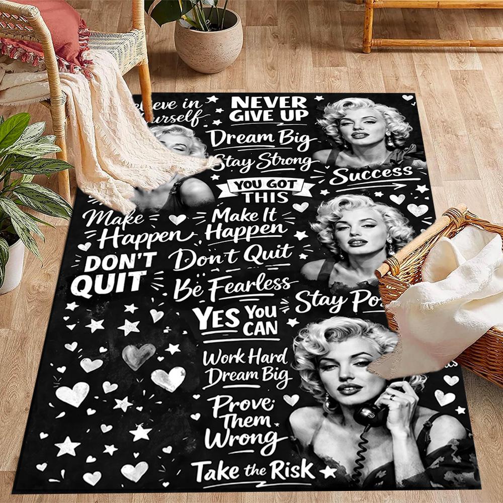 Tappeto da Pavimento Iconico Poster Marilyn Monroe Tappeto per Ufficio Perfetto per Ingresso Studio Soggiorni Camere da Letto Tappeto Antiscivolo Decorazione Ufficio Anime