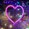 USB Romantic Atmosphere Led Neon Light Sign Heart Shape Wall Mounted Night Light For Valentine's Day Bar Bedroom Living Room