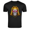 Cool Skull With Sunglasses Blonde Hair Graphic T-Shirt