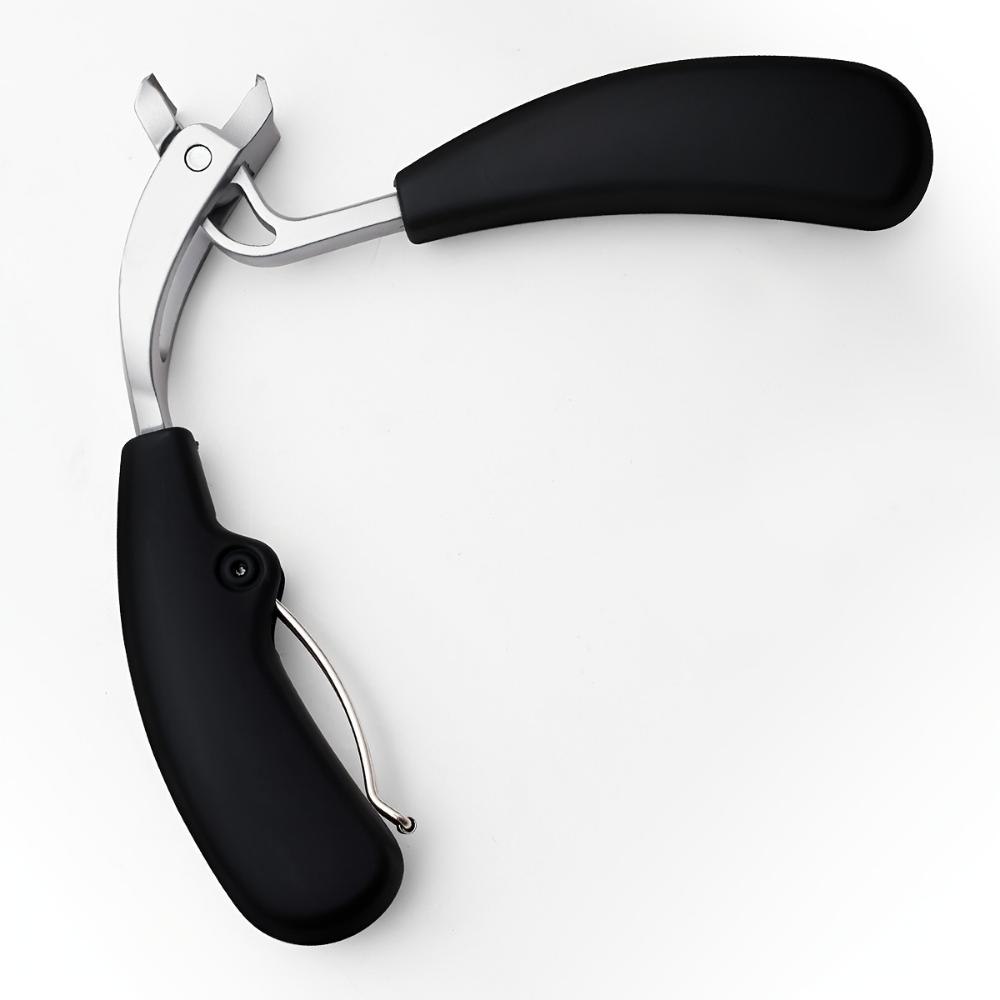Nail Clipper Modern Style Stainless Steel Blade Concave Face Wide Opening Splash Resistant, Long Handle, Curved Cornea Trimmer for Thick Toenails