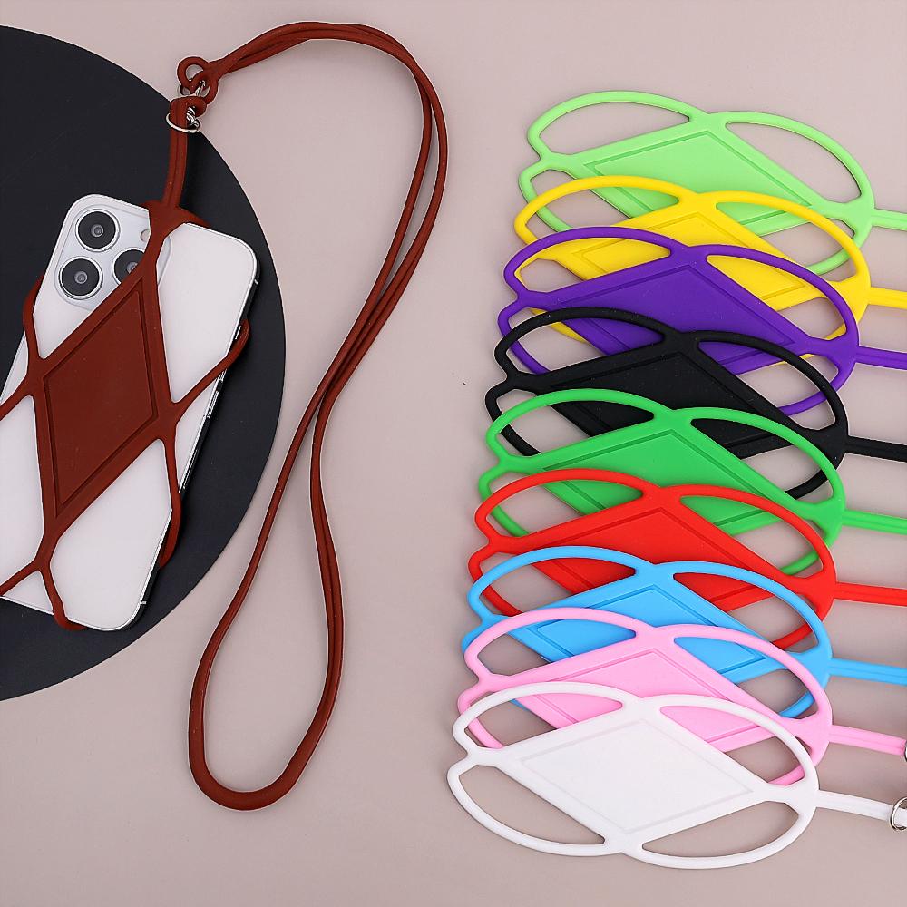 Universal Silicone Mobile Phone Lanyard Holder Case Cover Anti Lost Cell Phone Neck Strap Necklace Rope For iPhone Samsung Mi