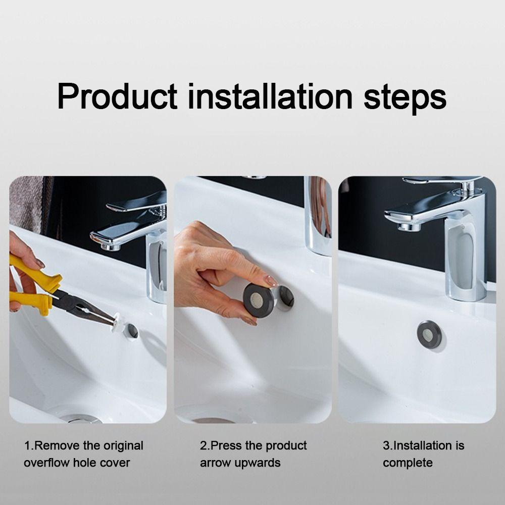 Stainless Steel Sink Overflow Covers Round Replacement Wash Basin Overflow Ring Plug Trim Ring Cap Kitchen Bathroom Supplies