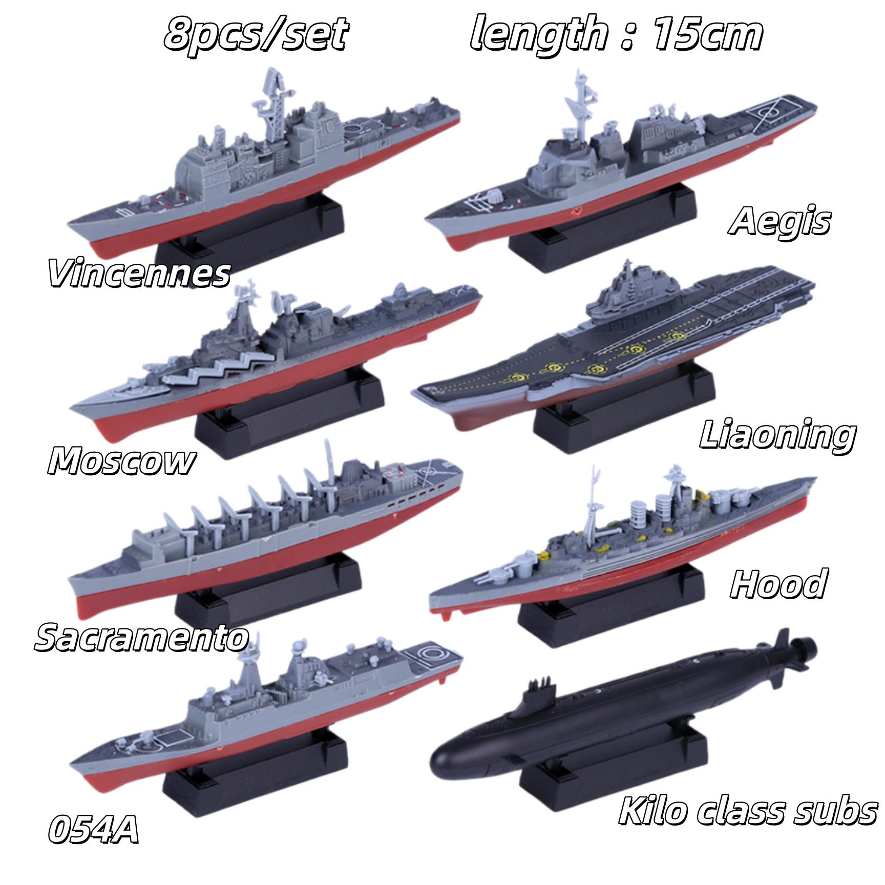 

8pcs 4D Assembled Warship Model China 055 Destroyer 075 Amphibious Aircraft Carrier Toy Ship Military Puzzle DIY Collections