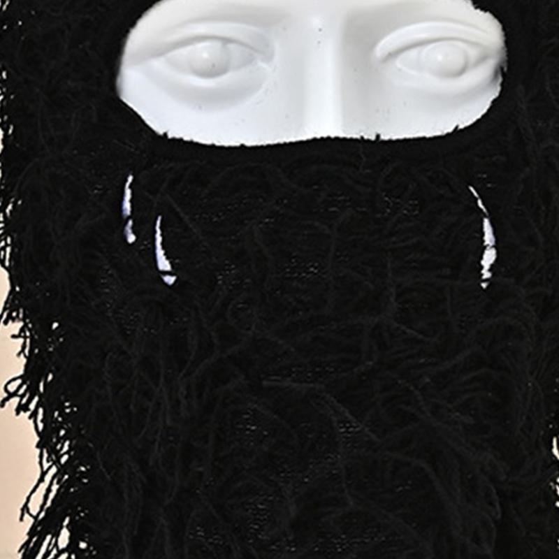 Balaclava für Erwachsene mit gesticktem Muster, elastisch, winddicht, Nackenschutzmütze mit freiem Augenloch, Winter-Radfahren, Skifahren