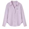 Elegant V-Neck Linen Blend Long-Sleeve Shirt