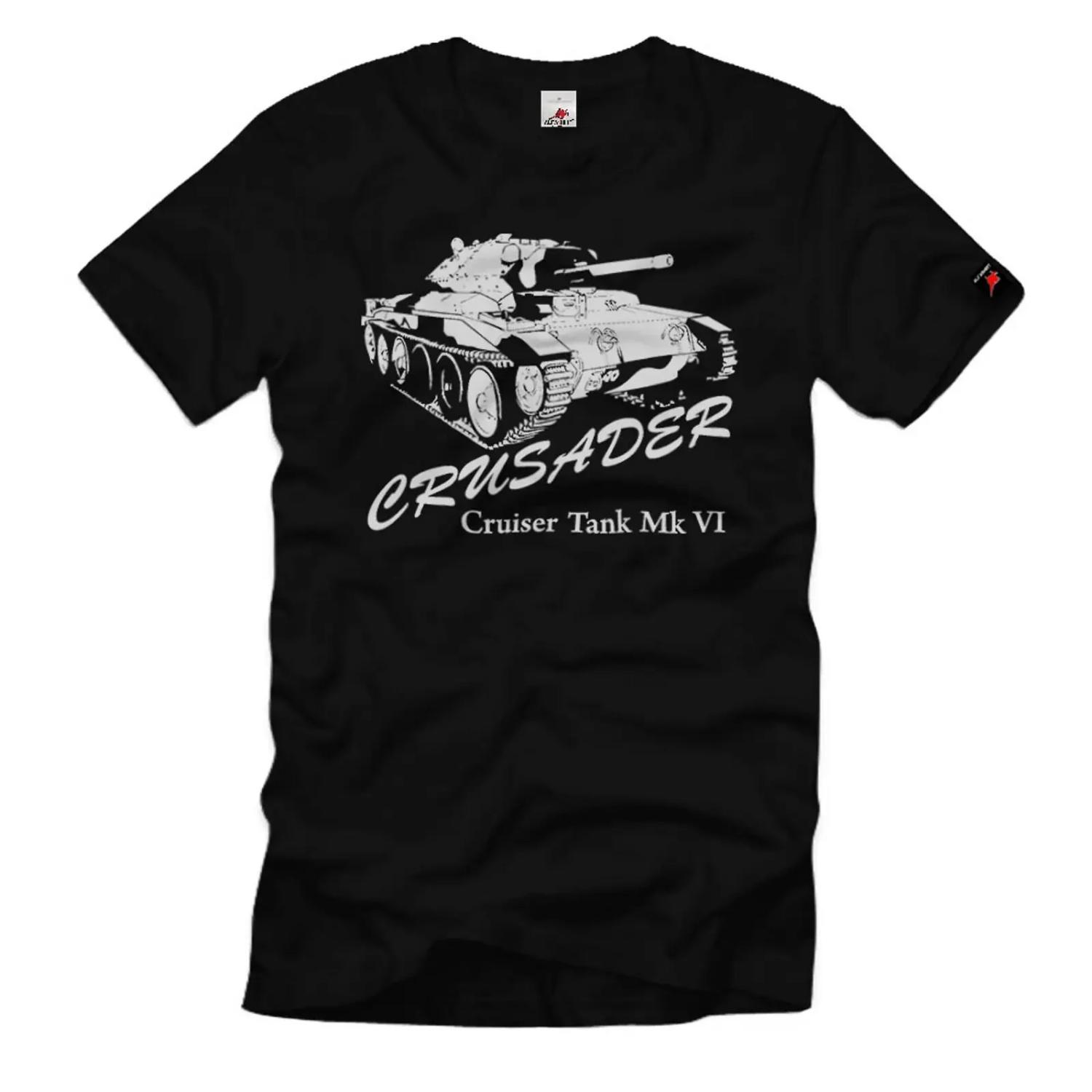 

Cruiser Mk VI, Crusader, WWII British Tank T-Shirt 100% Cotton O-Neck Summer Short Sleeve Casual Mens T-shirt Size S-3XL XXXXXL чорний