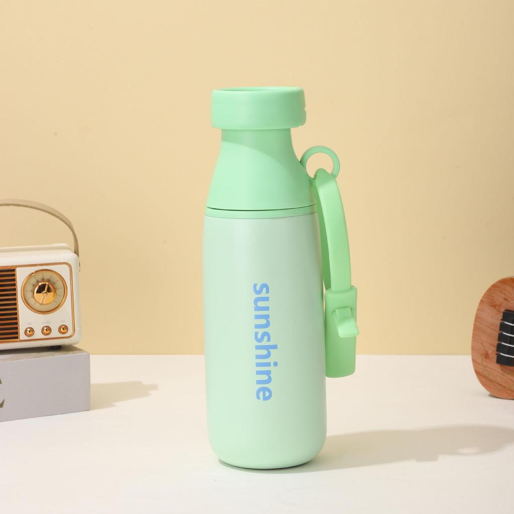 Dopamine Creative Portable Stainless Steel Insulated Straw Cup with Lanyard