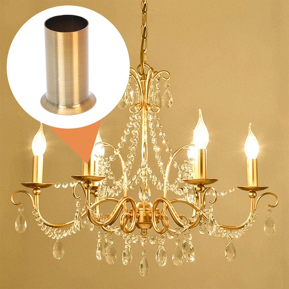 4Pcs Iron Chandelier Sleeve Covers Easy Install Replacement Base Sleeves for Candelabra Sockets Light Fixture Socket Covers Lamp