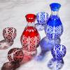 Japanese Edo Kiriko Sake Set Carved Glass Sake Cup and Decanter Luxury Sakeware