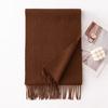 Autumn and Winter New Solid Color Scarf for Women Versatile Neck Scarf Thickened Warm Shawl Simple Tassel