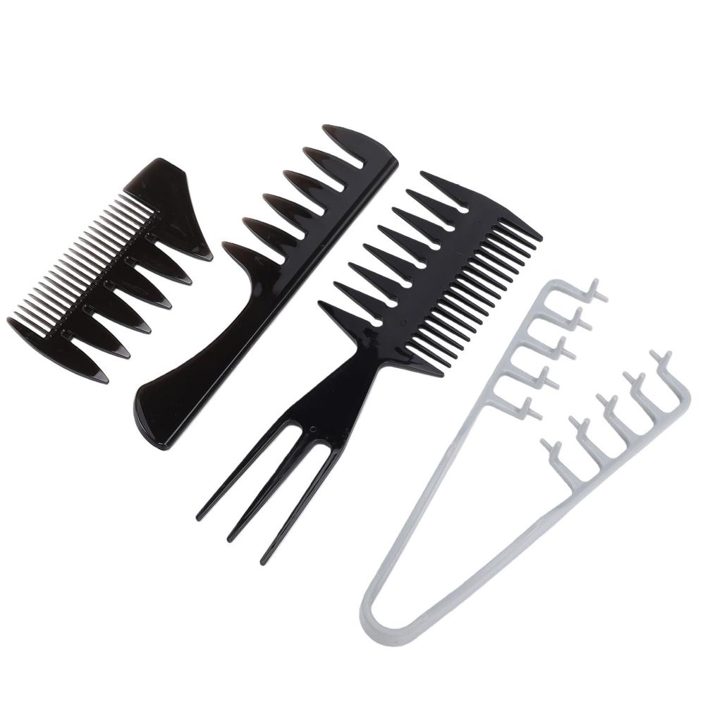 Set Pettini per Acconciatura Uomo Pettini a Denti Larghi Texture Pettine da Barbiere Parrucchiere per Capelli con Ciuffo Pompadour Set da 4 Pezzi