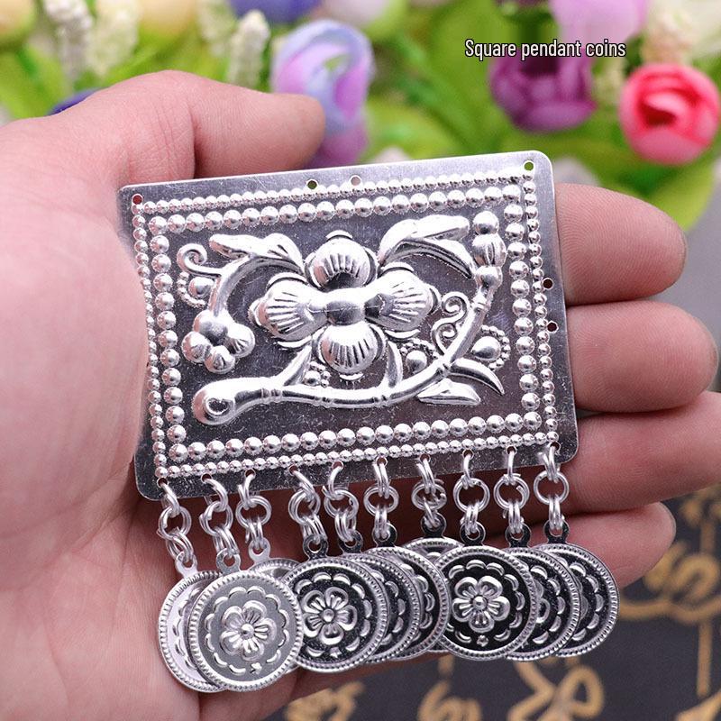 Miao Ethnic Silver Pendants & Handmade Hanfu Hairpin Accessories with Sesame Bells