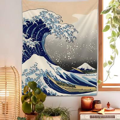 Imprimer La Grande Vague de Kanagawa Tapisserie Suspendue Chambre d'étudiant Couvre-lit Couverture Chambre d'enfant Fête Décoration de Maison Cadeau