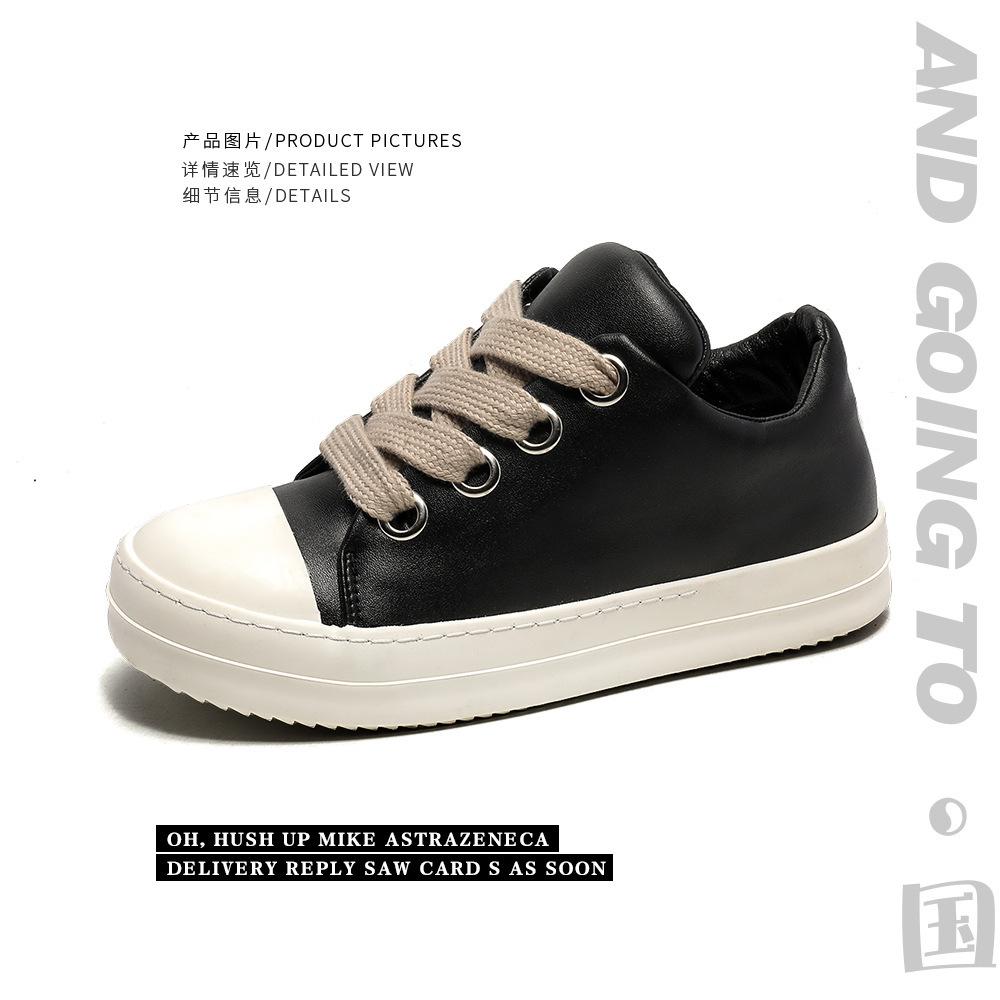 Neue trendige Schuhe Nische High Street Flach Ersatz Gangboden Lässig Leder Oberfläche RO Pummelig Brot Schuhe Paarschuhe X