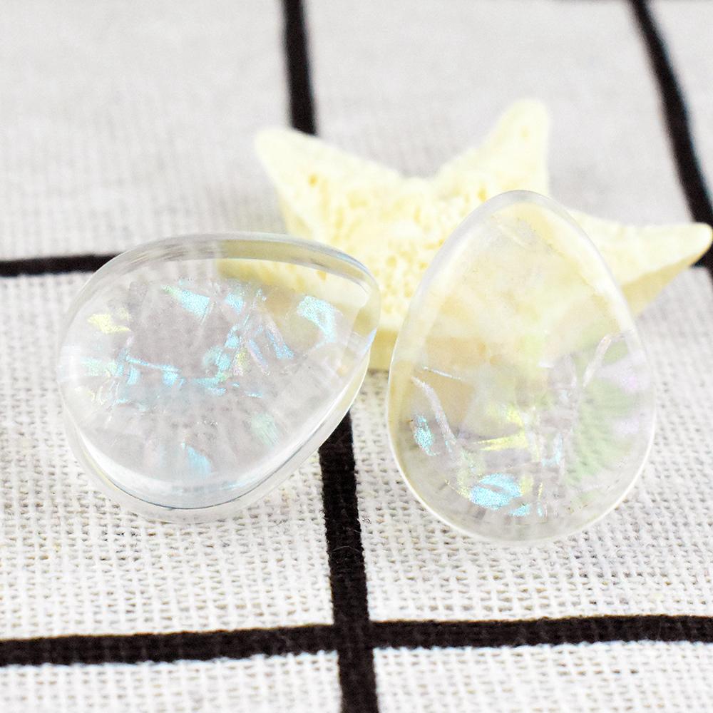 

Пара прозрачных акриловых тоннелей в форме капли от 8 до 50 мм, плаги, дилататоры для ушей, украшения для пирсинга тела 8mm разноцветный