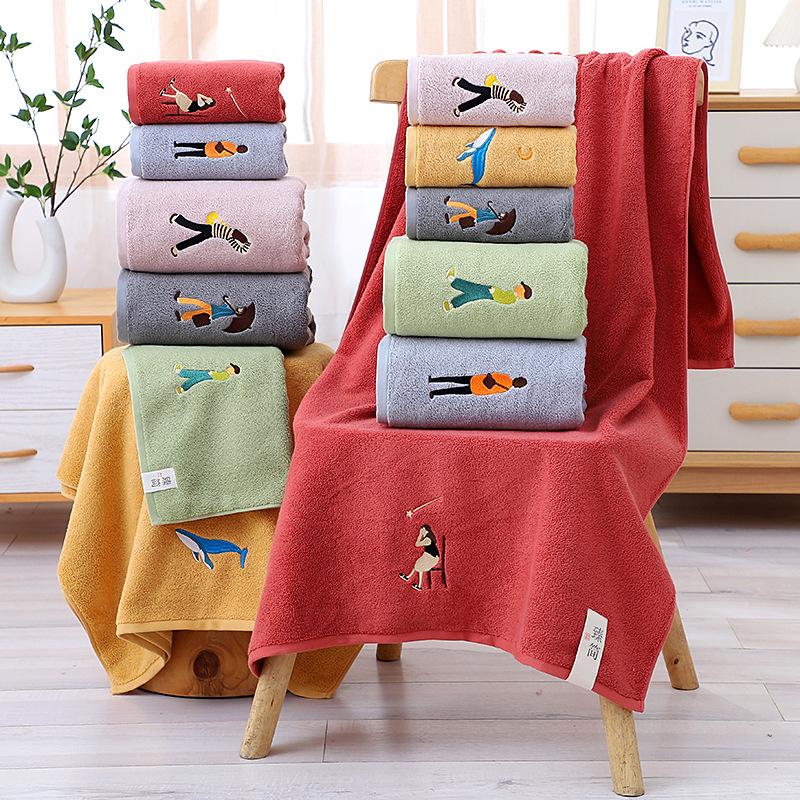 Pure Cotton Bath Towel for Adult Home Use, Soft and Absorbent, Thickened Pure Cotton Bath Towel, Multifunctional Towel