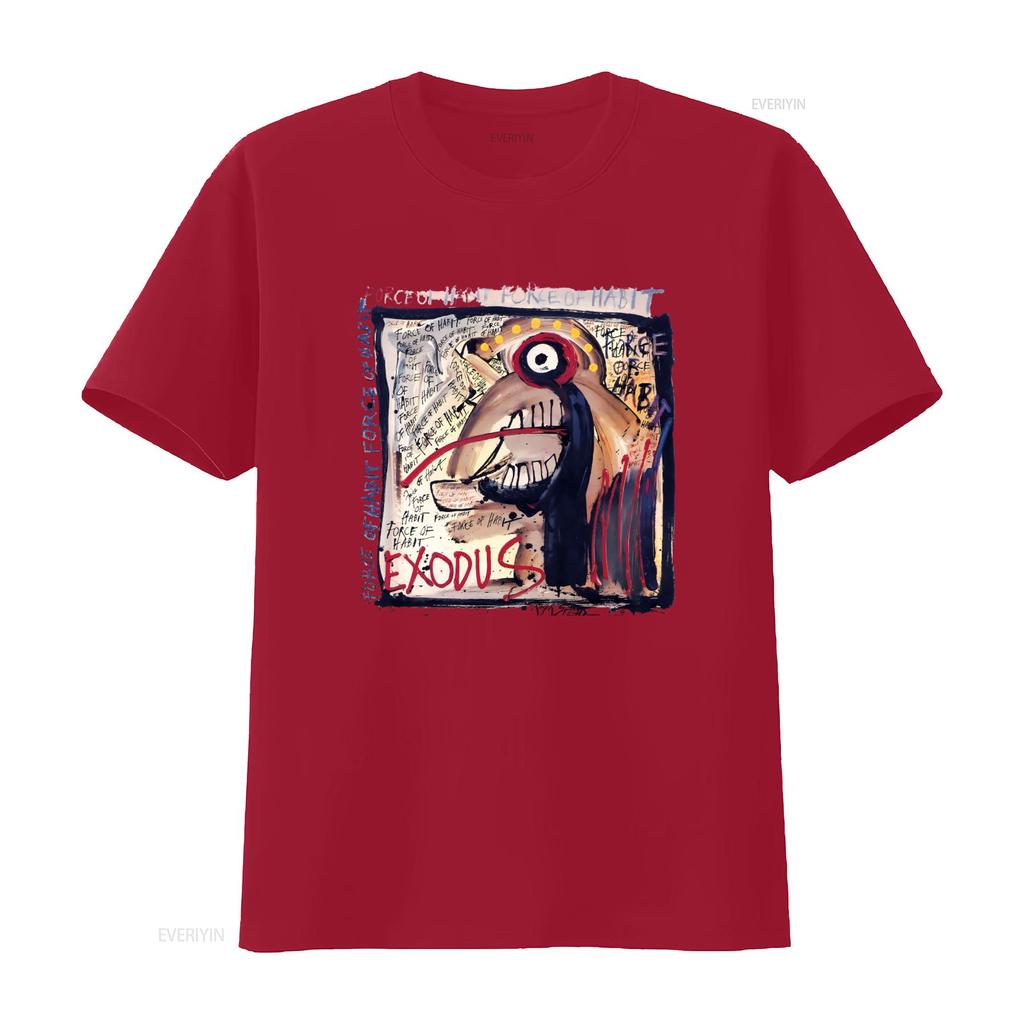 EXODUS T Shirt Force of Habit Art Print Bold Design Hot New Fashion vintage Washed Top For Everyday Wear streetwear graphic