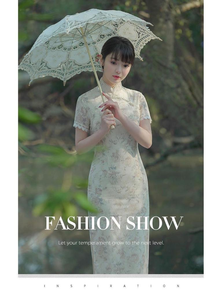 White Retro Lace Cheongsam: Youthful Summer 2025 Edition