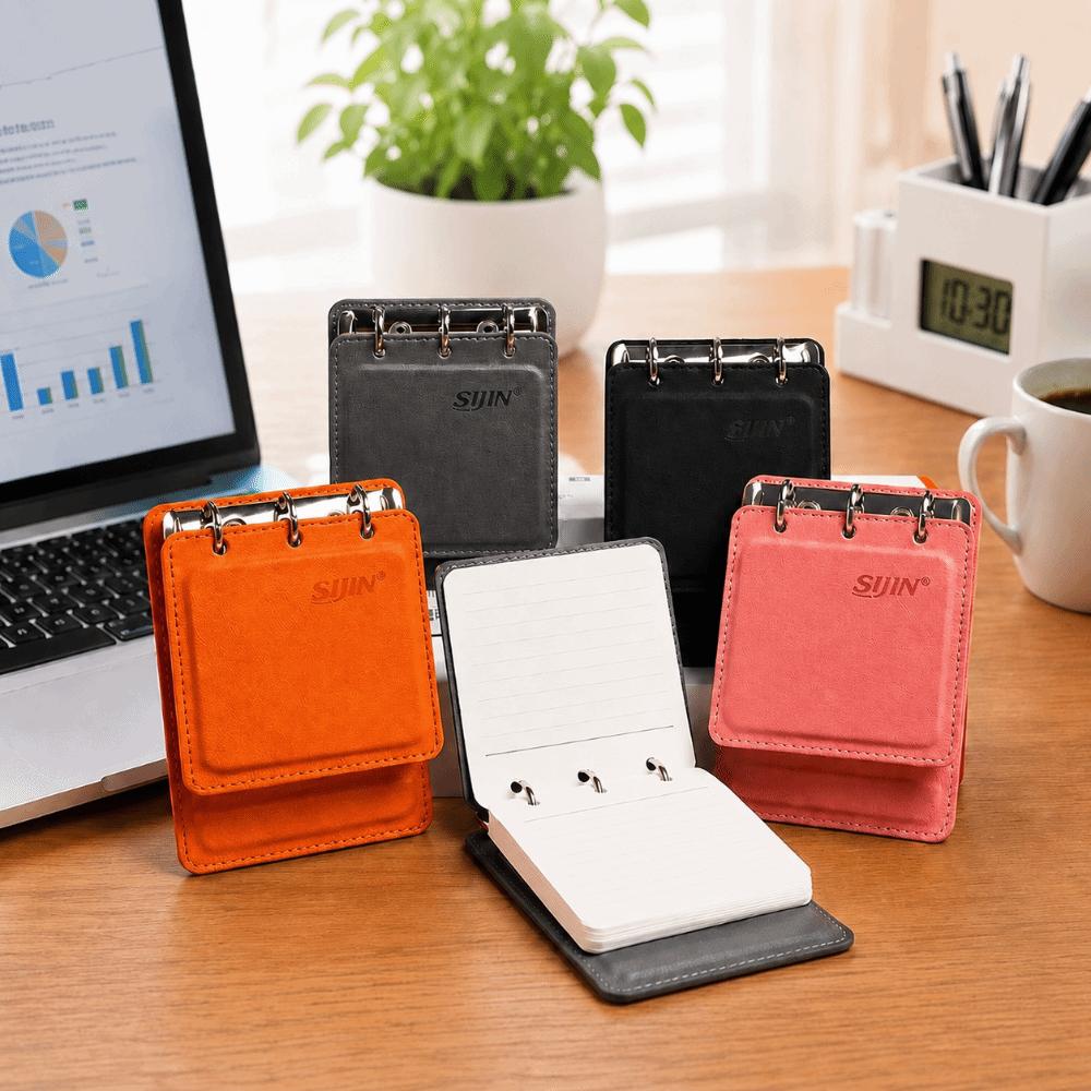 PU Leather Loose-leaf Notebook A7 Mini Journal Waterproof Pocket Notebook  Students