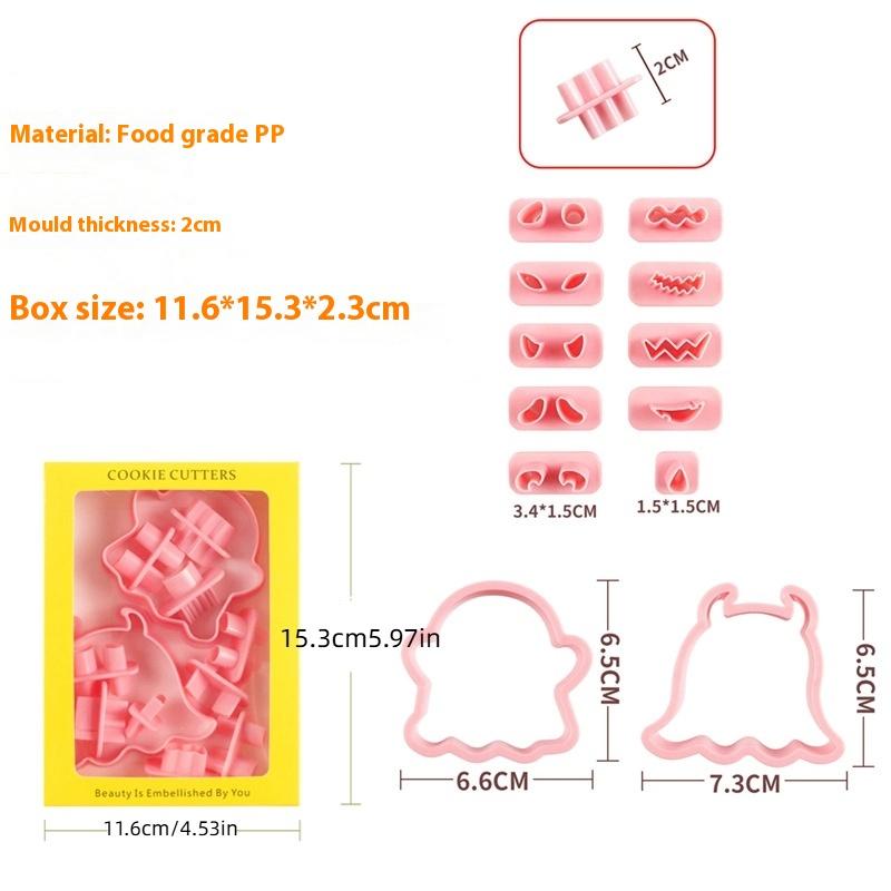 Diy Ghost Face Halloween Cookie Cutter Set Biscuit Mold Fondant Embosser Stamps Halloween Party Cake Decorating Tools