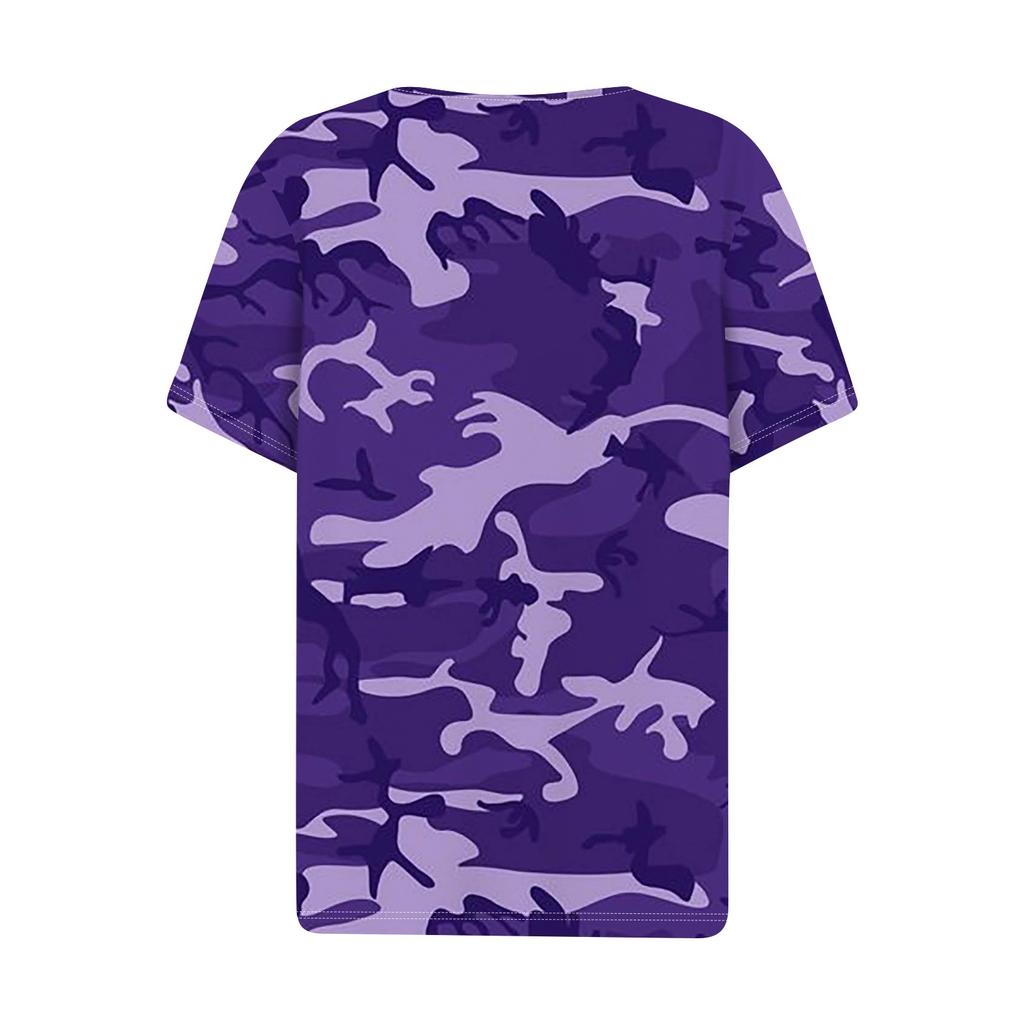 Damska koszulka T-shirt z nadrukiem Przycisk z krótkim rękawem Codzienny weekend Moda Podstawowy Dekolt w kształcie litery V Regularny top