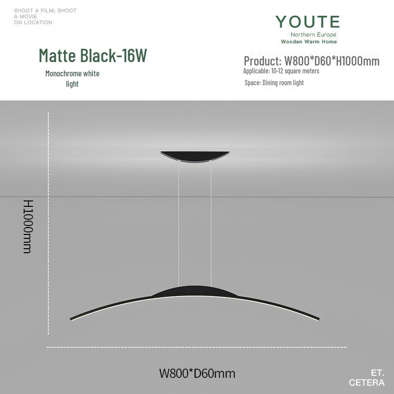 Nordic Minimalist LED Pendant Light - Sleek, Single-Line Design for Dining Room, Study, Bar, or Office.