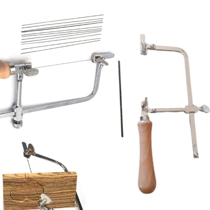 Wood Handle Jewelry Saw U Shaped Saw Frame V Slot Bench Pin Jewelry Tools Perfect Gift for Professional Metalworkers